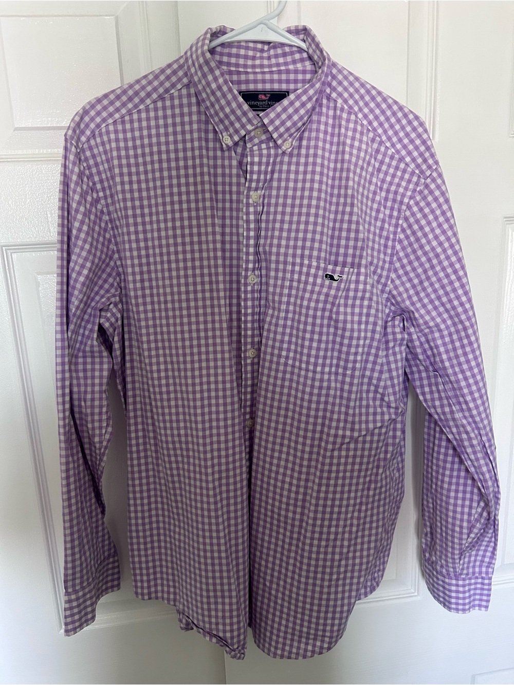 Vineyard Vines Men’s Purple Gingham Button-Down Shirt